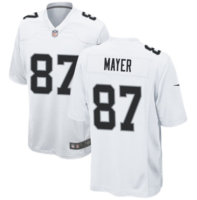 Men's Las Vegas Raiders #87 Michael Mayer White Stitched Game Jersey Men's Las Vegas Raiders #87 Michael Mayer White Stitched Game Jersey